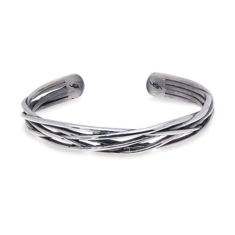 MB136A Pulsera PLATADEPALO de hombre rígida, elegante y atractiva