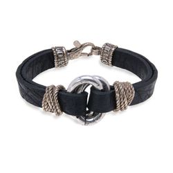 MB165X Pulsera PLATADEPALO modelo Danko cuero de hombre