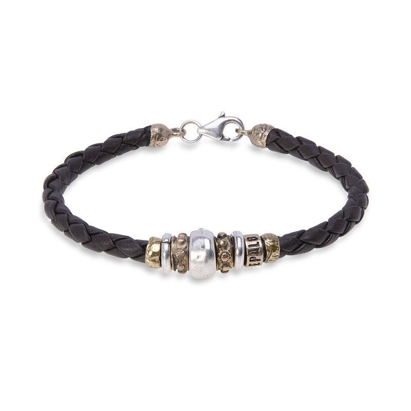 MB178X Pulsera Plata de Palo de cuero Narendra para hombre