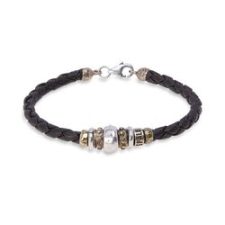 MB178X Pulsera Plata de Palo de cuero Narendra para hombre