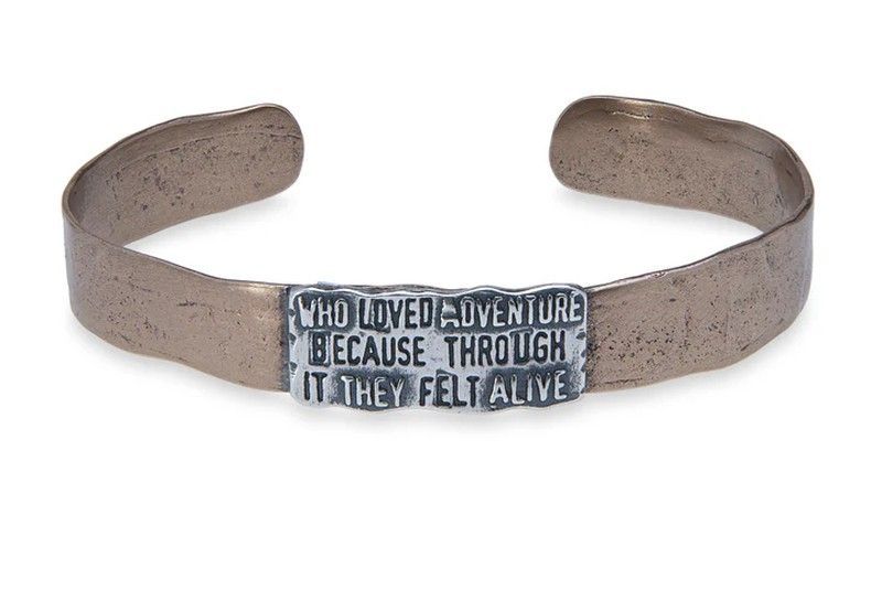 MB228X Pulsera Plata de Palo rígida combinada con bronce y plata de ley, colección  Atlas