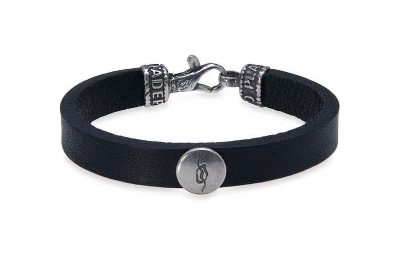 MB232X Pulsera Plata de Palo de cuero con el sello de plata 925 colección Celdrin