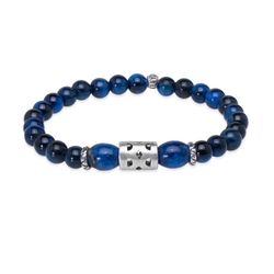 MB248X Pulsera PLATA DE PALO de Hombre Bolas colección Indigo piedras lapislázuli