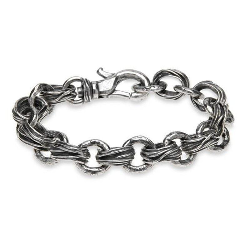 MB9 Pulsera Plata de Palo de hombre cierre mosquetón modelo Gregos