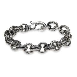 MB9 Pulsera Plata de Palo de hombre cierre mosquetón modelo Gregos