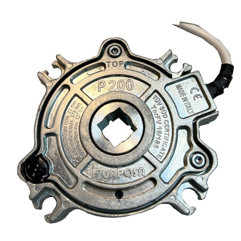 Mecanismo ANTICAIDAS P200 / 137 Nw (<= 20 r.p.m.)  entrada para perno ⊠ 18 mm. - con cable de 1 m.