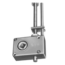 Mecanismo CARDAN OBRA 60 kg R:1/16 con rotula (Final carrera de 8 vueltas de eje) - entrada CUADRADA. 15 mm.