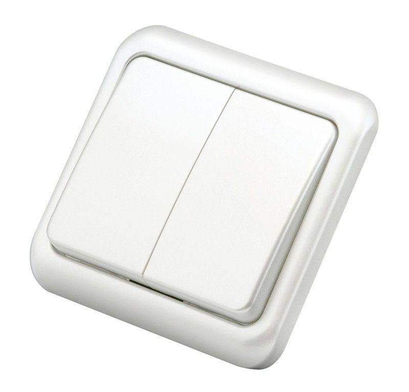 Mecanismo de empotrar DUOLEC. Doble Interruptor Empotrable Blanco