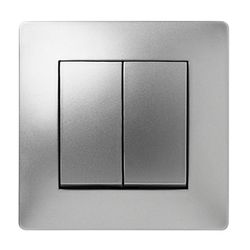 Mecanismo de empotrar FAMATEL Habitat 15 Conmutador Doble Habitat15 10A-250V Alu.