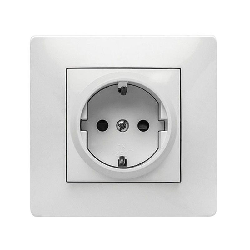 Mecanismo de empotrar FAMATEL Habitat 15. Enchufe Schuko Habitat15 16A-250V Blanco