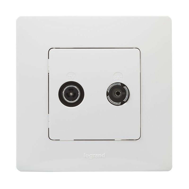 Mecanismo de empotrar LEGRAND serie Niloé Toma Tv-R/Sat  Blanco Serie Niloe