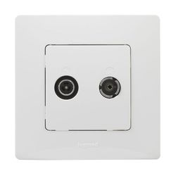 Mecanismo de empotrar LEGRAND serie Niloé Toma Tv-R/Sat  Blanco Serie Niloe