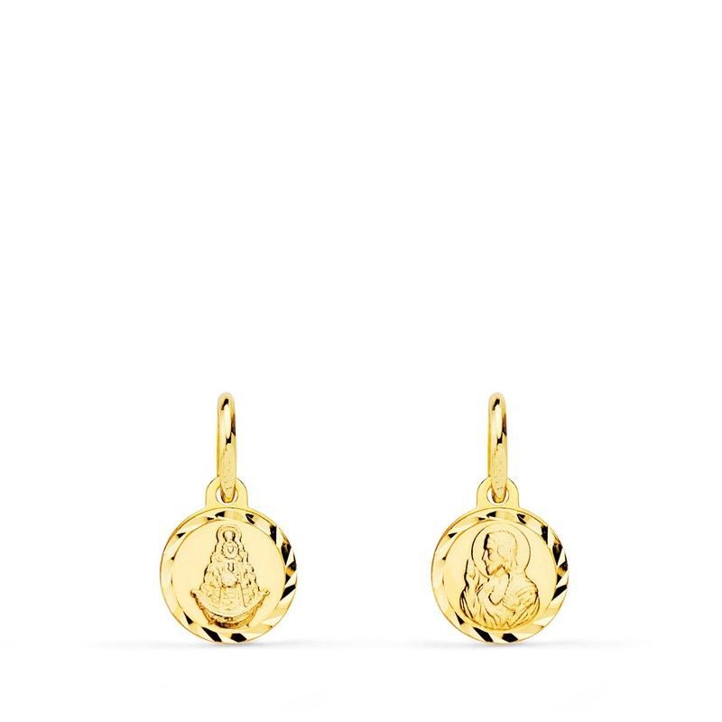 Medalla Escapulario Corazón de Jesús Virgen del Carmen Oro 18kts 8mm P5003-209