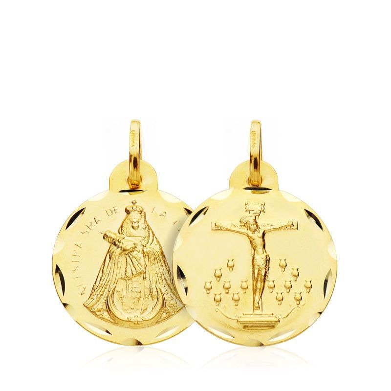 Medalla Escapulario Cristo de la Laguna Virgen de la Candelaria Oro 18kts 16mm 07000752