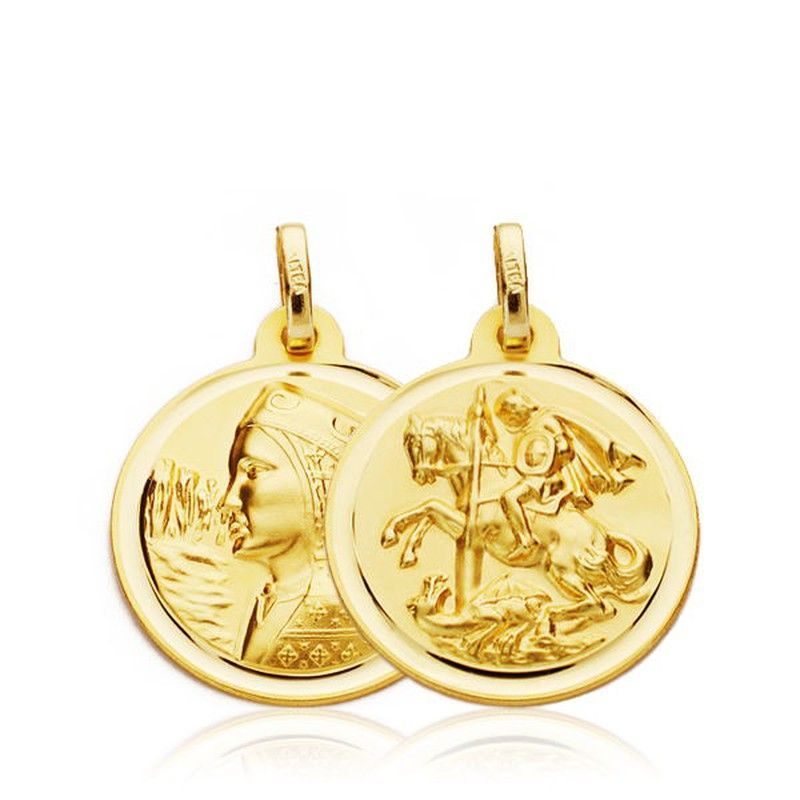 Medalla Escapulario Virgen de Montserrat San Jorge Oro 18kts 18mm 27000122