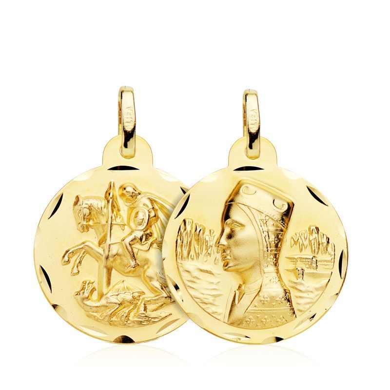 Medalla Escapulario Virgen de Montserrat San Jorge Oro 18kts 20mm 27000123