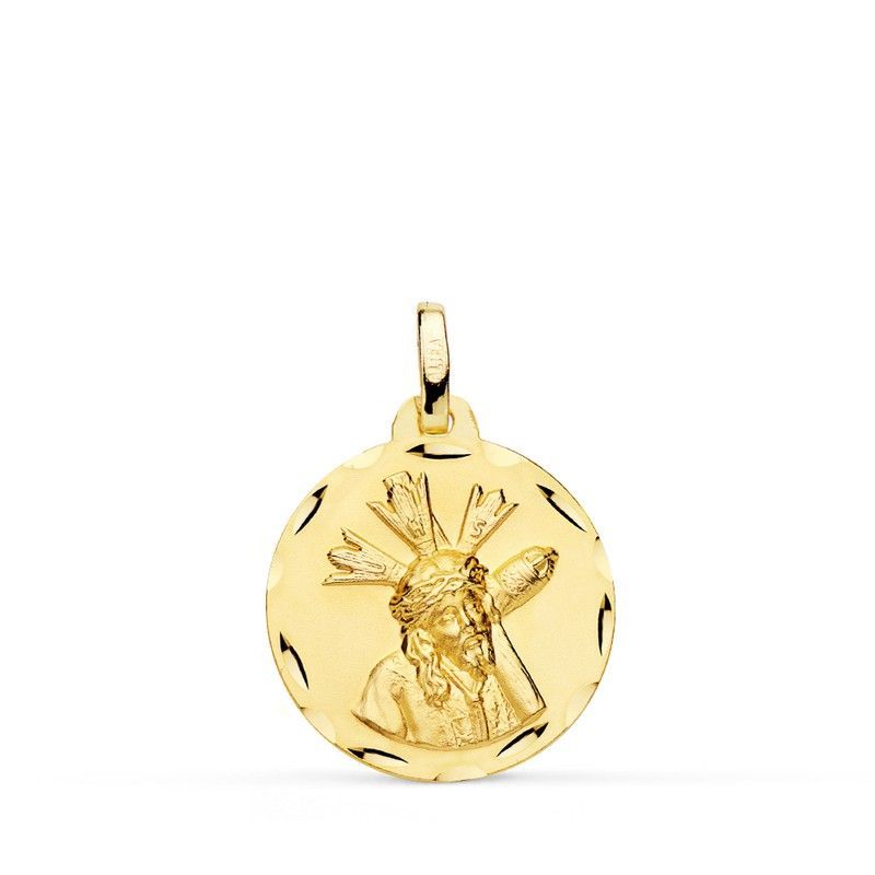 Medalla Gran Poder Oro 18kts Tallada 18mm 27000026