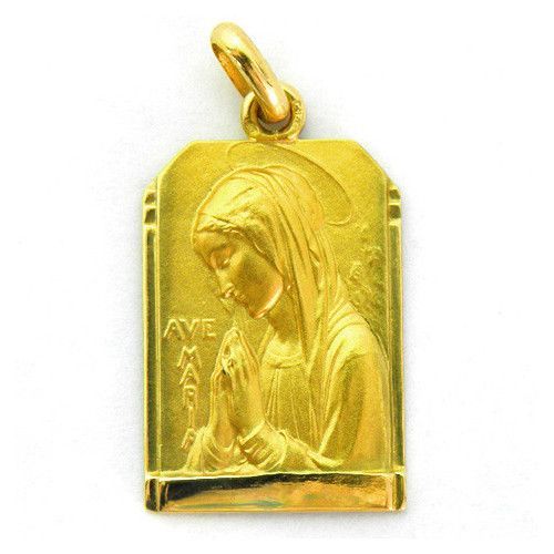 Medalla Oro 18kts Ave Flores Capilla 23mm M1/31/139/23