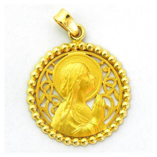 Medalla Oro 18kts Ave Manos Calada 22mm MK1/19/2/22