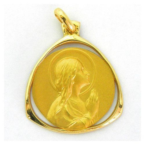 Medalla Oro 18kts Ave Manos Calada 22mm MK1/36/2/22