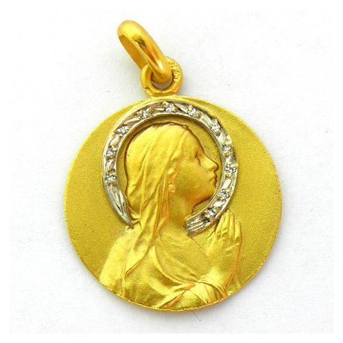 Medalla Oro 18kts Ave Manos Con Brillantes 18mm MC1/1/2/18