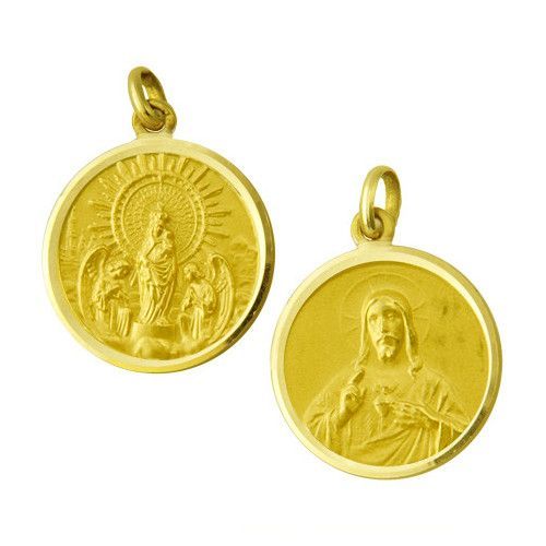 Medalla Oro 18kts Ave Postal Capilla 22mm M1/29/140/22