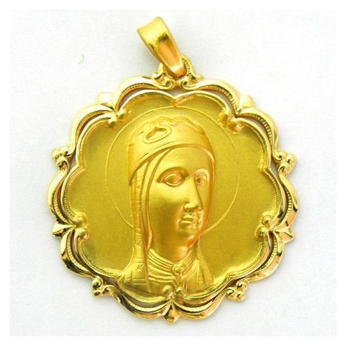 Medalla Oro 18kts Nuestra Seńora De Montserrat Orla 27mm  M1/8/13/27