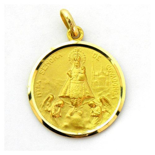 Medalla Oro 18kts Nuestra Sra De Covadonga Bisel 22mm M1/11/56/22