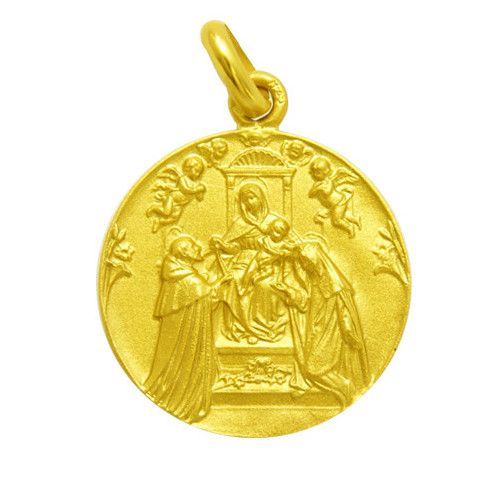 Medalla Oro 18kts Nuestra Sra Del Rosario 22mm M1/1/44/22