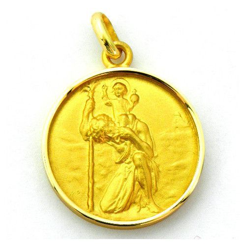 Medalla Oro 18kts San Cristobal 21mm M1/9/63/21