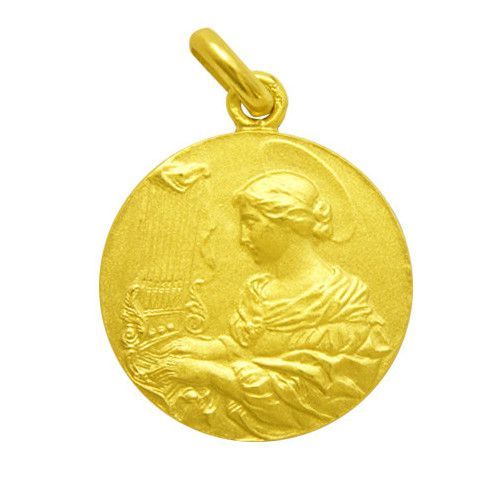Medalla Oro 18kts Santa Cecilia 25mm M1/1/77/25