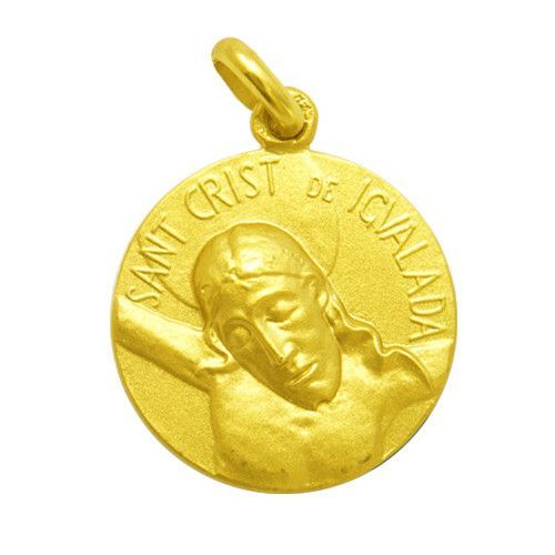 Medalla Oro 18kts Santo Cristo Igualada 16mm M1/1/116/16