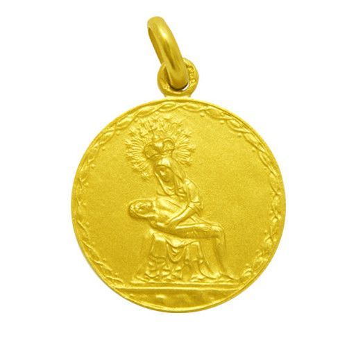 Medalla Oro 18kts Virgen De La Piedad 20mm M1/1/135/20