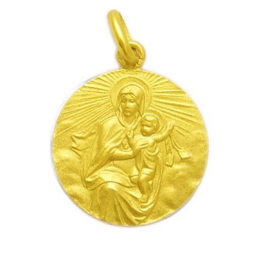 Medalla Oro 18kts Virgen Del Carmen Manto 16mm M1/1/145/16