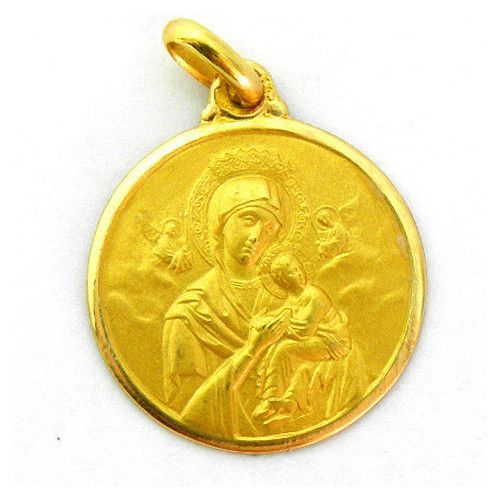 Medalla Oro 18kts Virgen Del Perpetuo Socorro 20mm M1/4/27/20