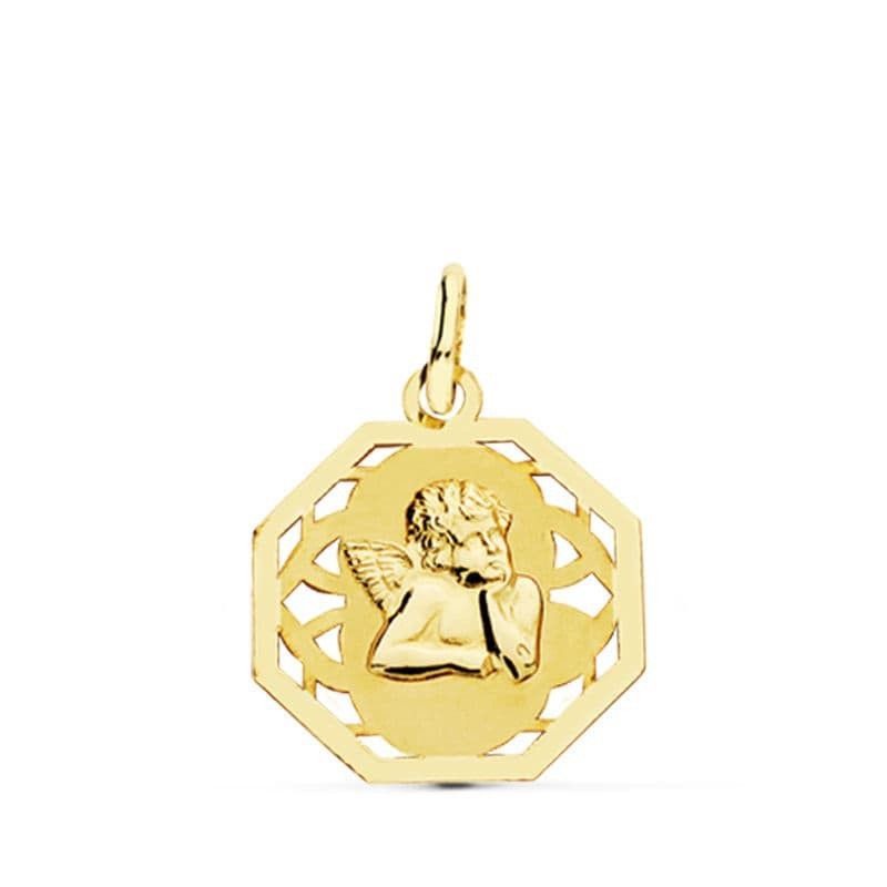 Medalla Oro 9kts 17x14mm 9K16493 Angel