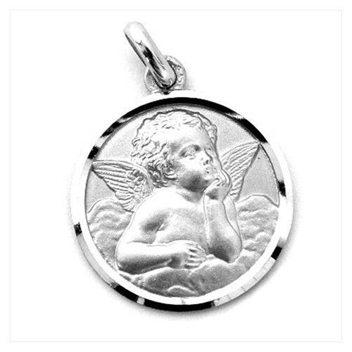 Medalla Plata Angel Serafin Bisel 18mm MP1/11/4/18/0