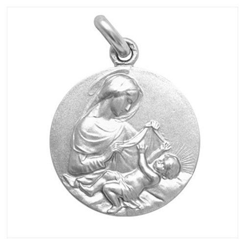Medalla Plata Virgen Madre 20mm MP1/1/150/20/0