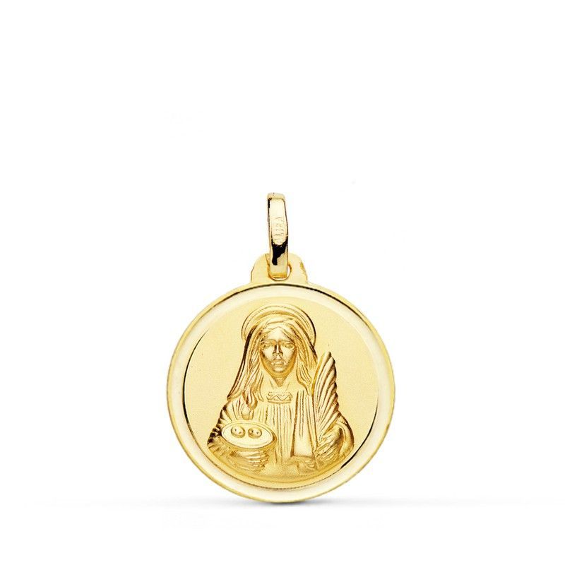 Medalla Santa Lucia Oro 18kts Bisel 18mm 27000167