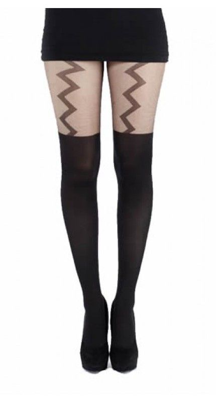 Medias Efecto Calcetín Zig Zag