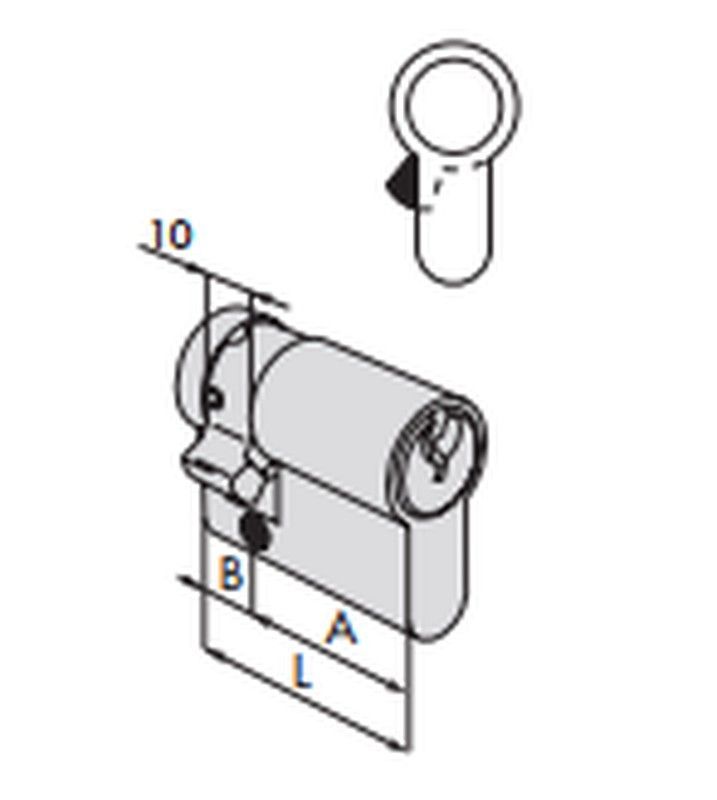 Medio Cilindro / bombín Logo Niquel leva larga.