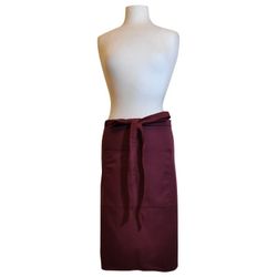 Medio-delantal de hostelería largo burdeos