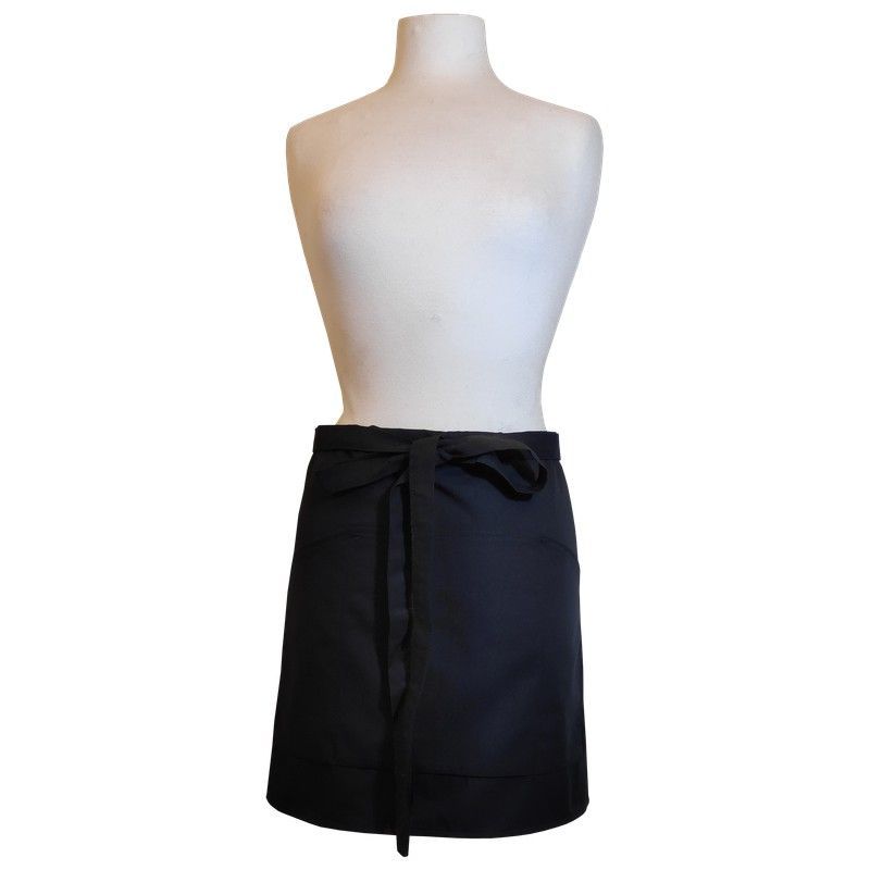 Medio-delantal para camarero corto negro