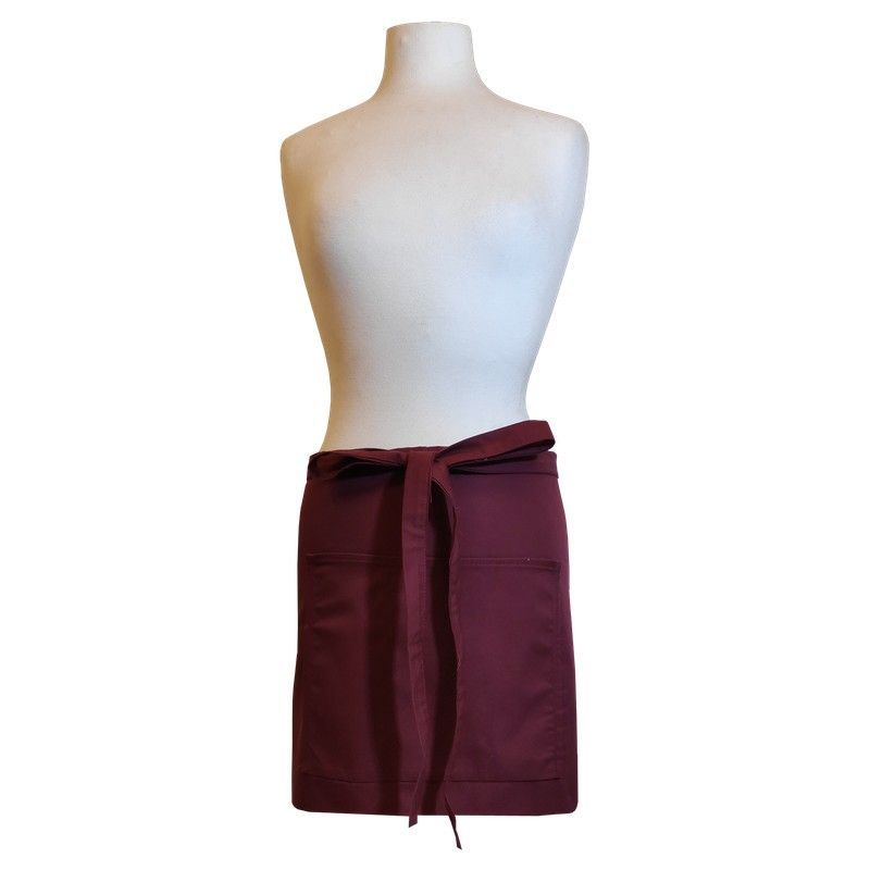 Medio-delantal para hostelería corto burdeos