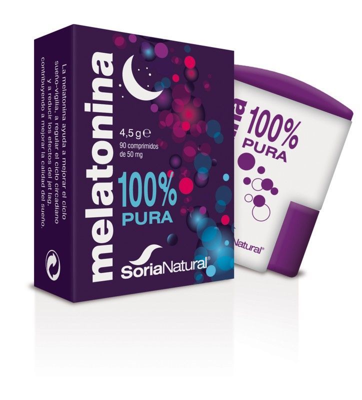 Melatonina 1mg 100% Pura 90 Comprimidos Soria Natural