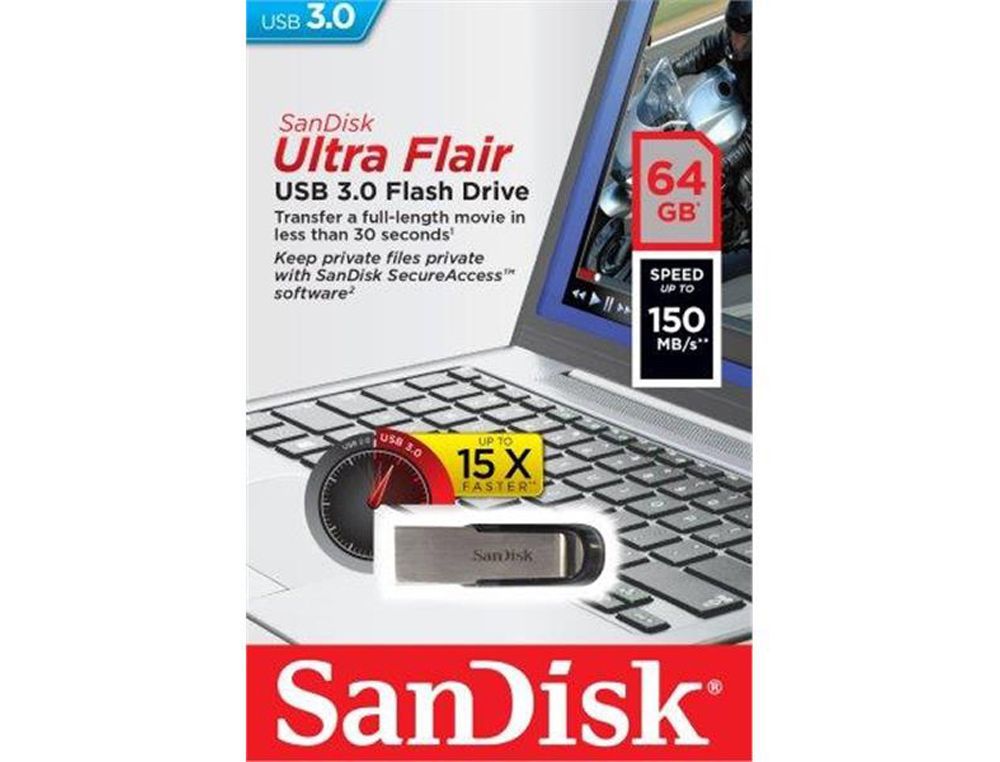 Memoria sandisk usb ultra flair 64gb