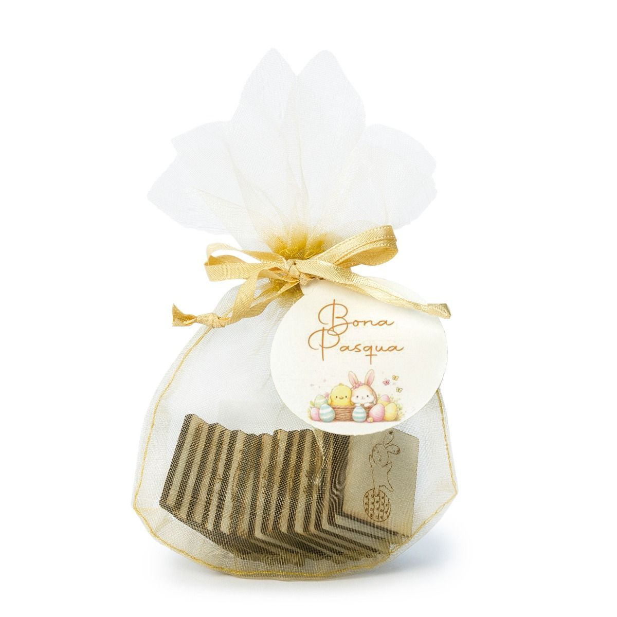 Memory Pascua 14 fichas de madera con tarjeta Bona Pascua