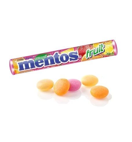 Mentos Frutas (20 unidades). Caramelos masticables sabor Frutas Mentos