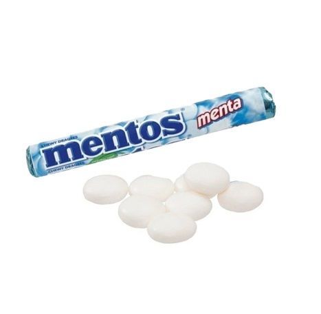 Mentos menta (20 unidades). Caramelos masticables de menta en stick