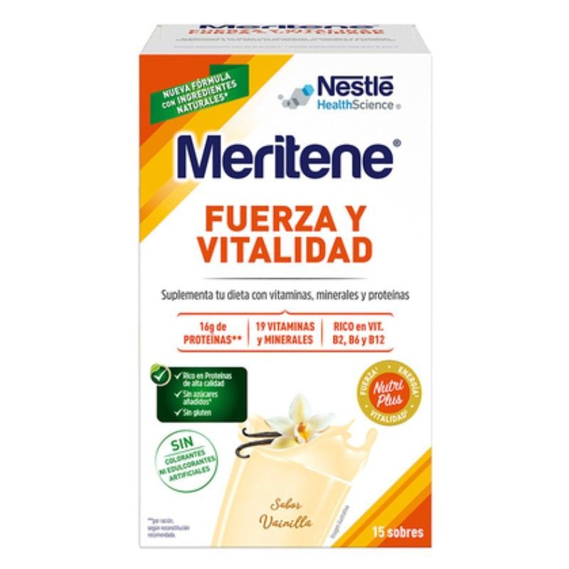 Meritene Fuerza y Vitalidad 15 Sobres Sabor Vainilla